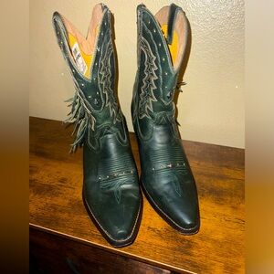 DURANGO WOMEN'S GREEN CRUSH FASHION BOOTIES - SNIP TOE SIZE: 11